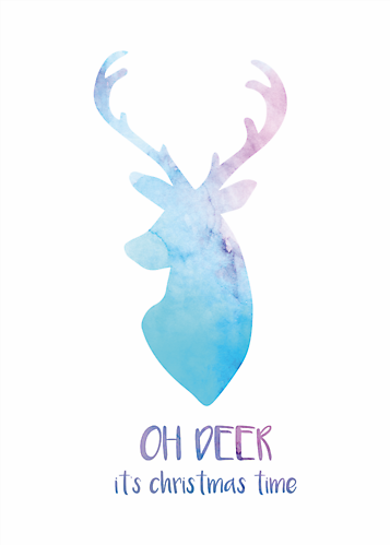 Oh Deer Weihnachts Poster 50x70 cm