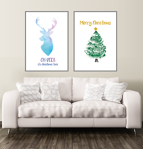 Oh Deer Christmas poster XL 70x100 cm