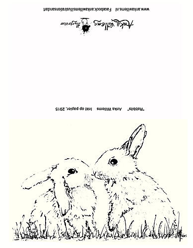 Valentijnskaart konijntjes
