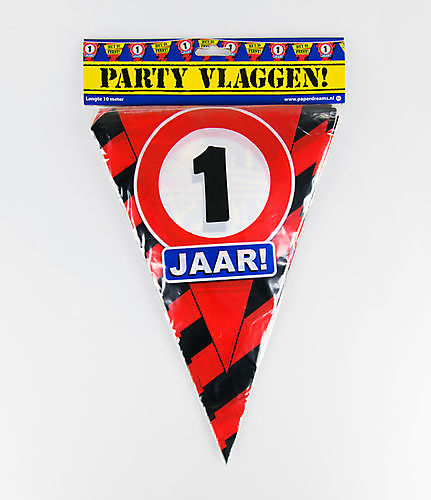 Party vlaggen - 1 jaar
