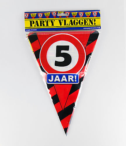 Party vlaggen - 5 jaar