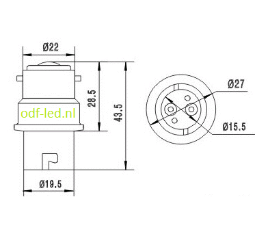 Lampadapter BA22D naar BA15