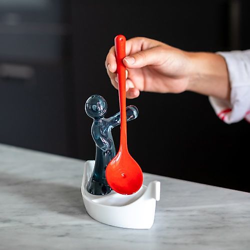 LUIGI cooking spoon holder  white-tr. gray