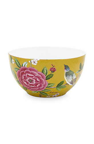 Kom Blushing Birds Yellow 15cm