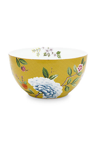 Kom Blushing Birds Yellow 15cm