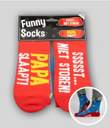 Funny socks - Papa slaapt sssst