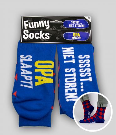 Funny socks - Opa slaapt sssst