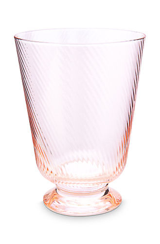 Water glas gedraaid roze 360ml