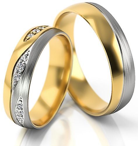 Set Trouwringen 8 Karaat goud model 287