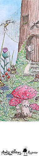 Boekenlegger paddenstoelen in bos