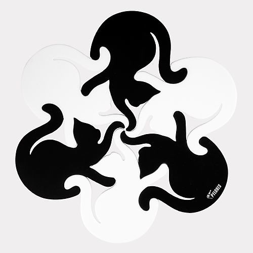 Onderzetters kat - zwart/wit