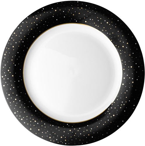 Bord Plat 26 cm Zwart Glitter