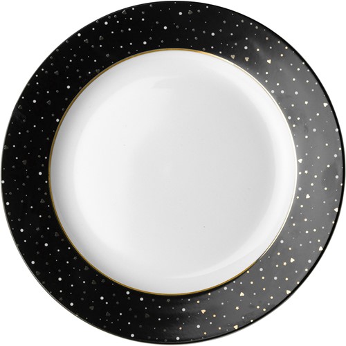 Bord Plat 21 cm Zwart Glitter