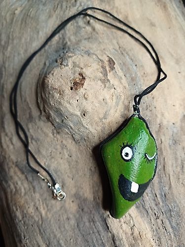 Happy Stone Pendant Green Smile