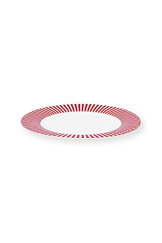 Plate Royal Stripes Dark Pink 26.5cm