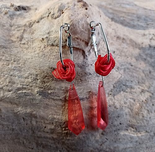 Earrings Red Roses