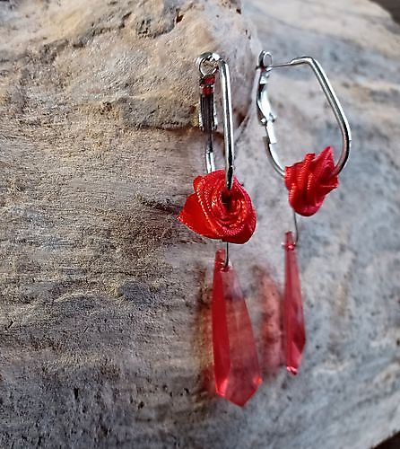 Earrings Red Roses