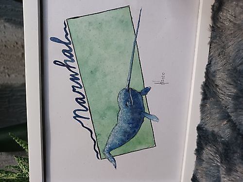 Watercolor Narwhal