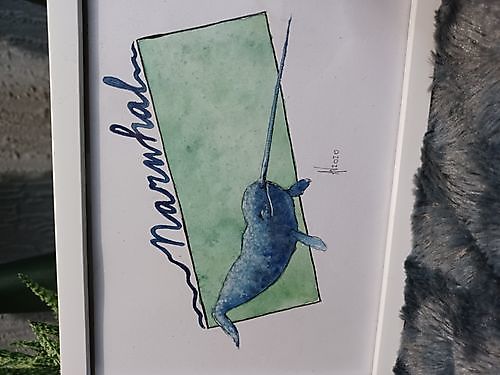 Aquarel Narwhal