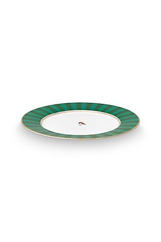 Ontbijtbord Love Birds Stripes smaragdgroen