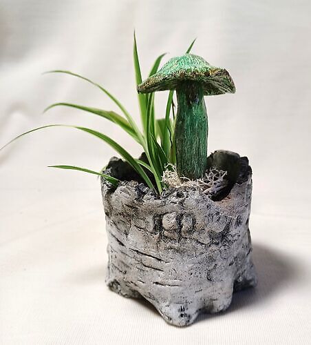 Flowerpot ornament Mushroom Green