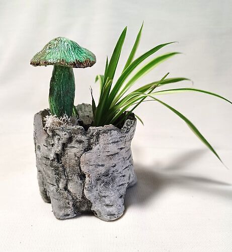 Flowerpot ornament Mushroom Green