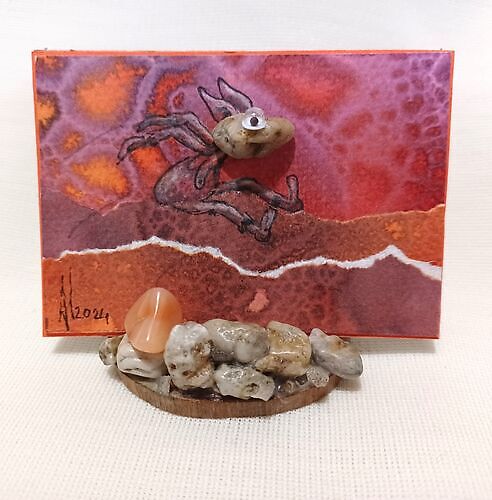 stone gnome activating calcite gemstone