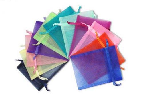 ca. 100 x Organza zakjes 7 x 9 cm – gemixte effen