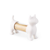 T.pick holder & salt&pepper shaker Cat White