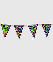 Neon party vlag - happy 18