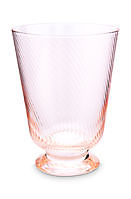 Water glas gedraaid roze 360ml