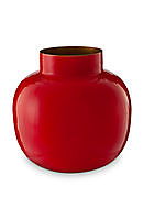 ronde vaas metaal rood 25 cm