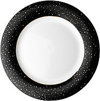 Bord Plat 26 cm Zwart Glitter