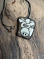 Happy Stone Pendant Cow