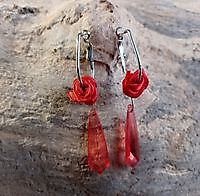 Earrings Red Roses